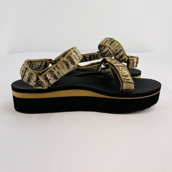 TEVA Universal Sandal In Iridescence Olive Women's Size 10 Flatform Hook & Loop - Picture 7 of 15